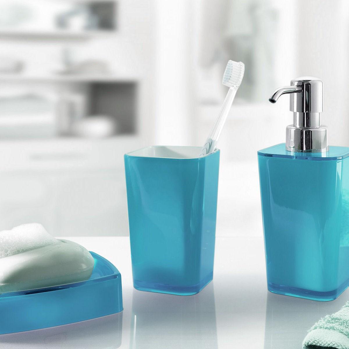 Dozownik do mydła Kleine Wolke Easy niebieski estetyczny do łazienki  1 Full Screen