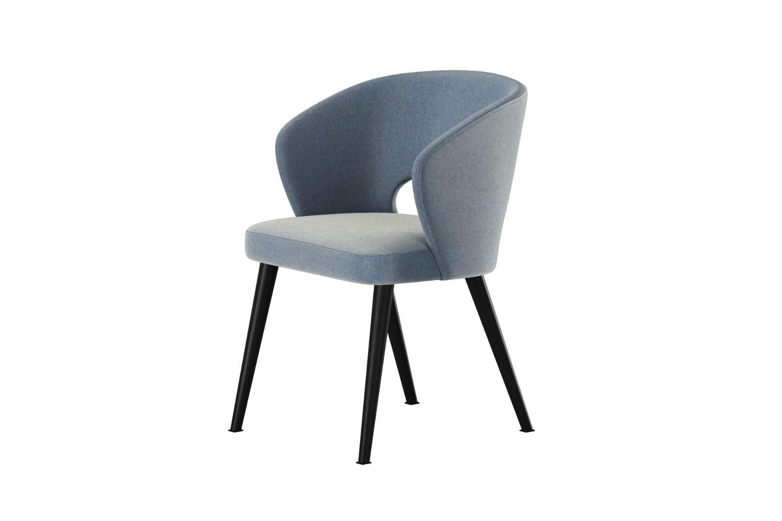 Krzesło DELUXE KR-8 50x60x85 cm welurowe do jadalni niebieski nr. 2
