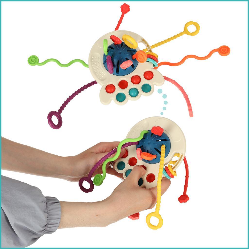 Zabawka sensoryczna gryzak Montessori dla niemowląt niebieski 3 Full Screen
