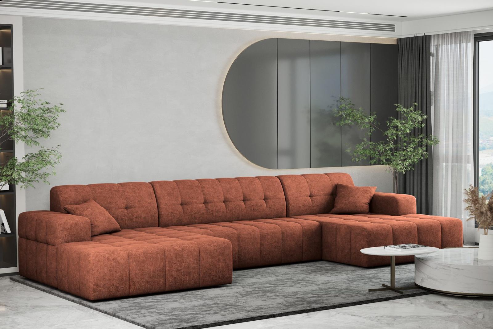Sofa NIMES 350x82x168 cm bez funkcji spania w kształcie U pikowana do salonu NEVE ecru nr. 8