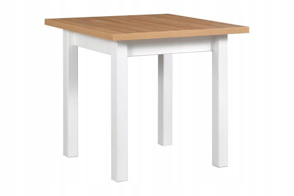 Stół MAX M-8 80x76x80/160 cm kwadratowy rozkładany do kuchni jadalni drewno bukowe laminat biały/dąb grandson nr. 1