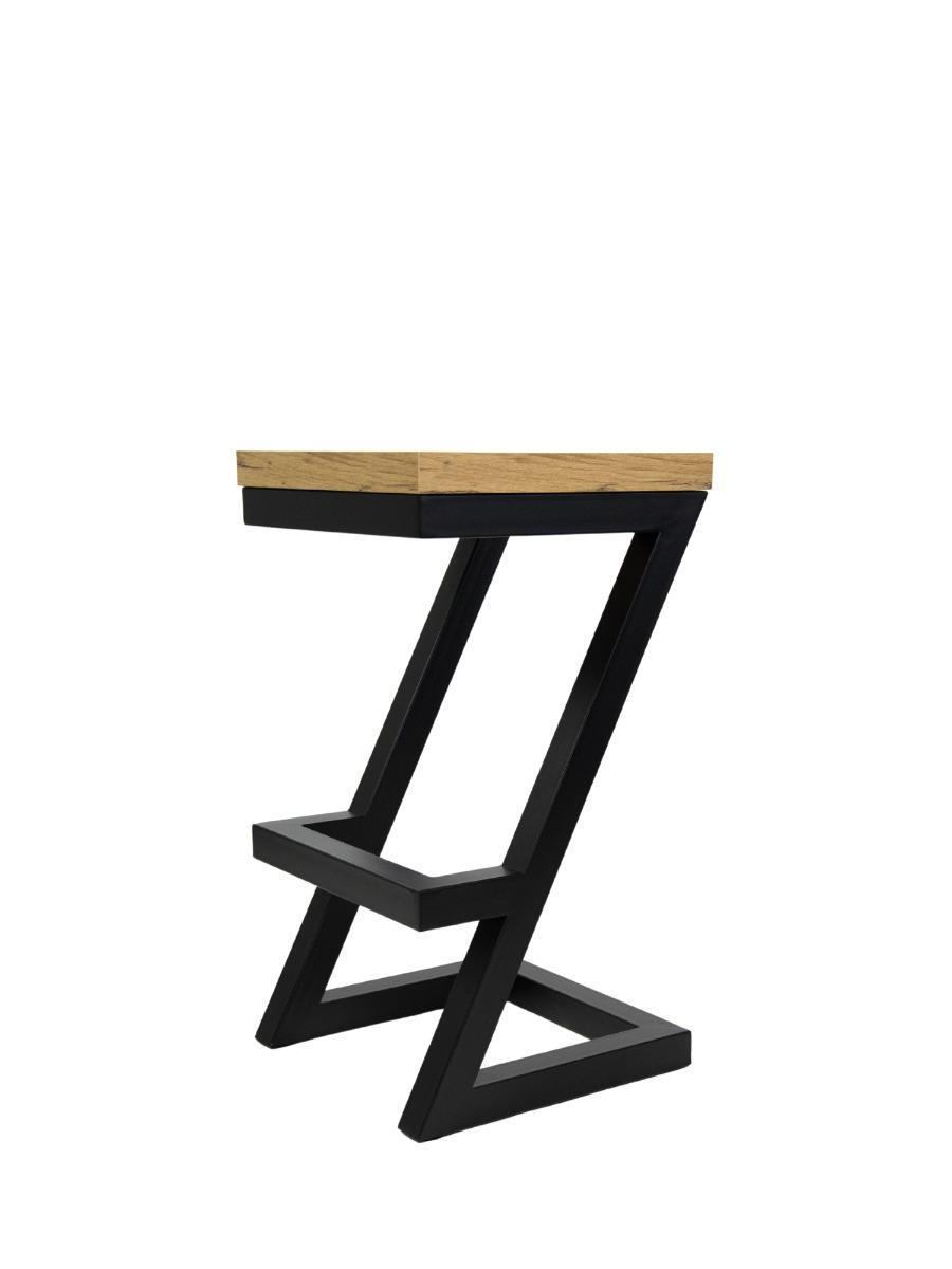 Hoker krzesło barowe 35x65x35 cm loftowy industrialny dąb craft złoty do kuchni baru nr. 2