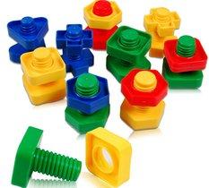 Klocki konstrukcyjne edukacyjne śruby montessori 30 elementów - Miniaturka zdjęcia nr 1