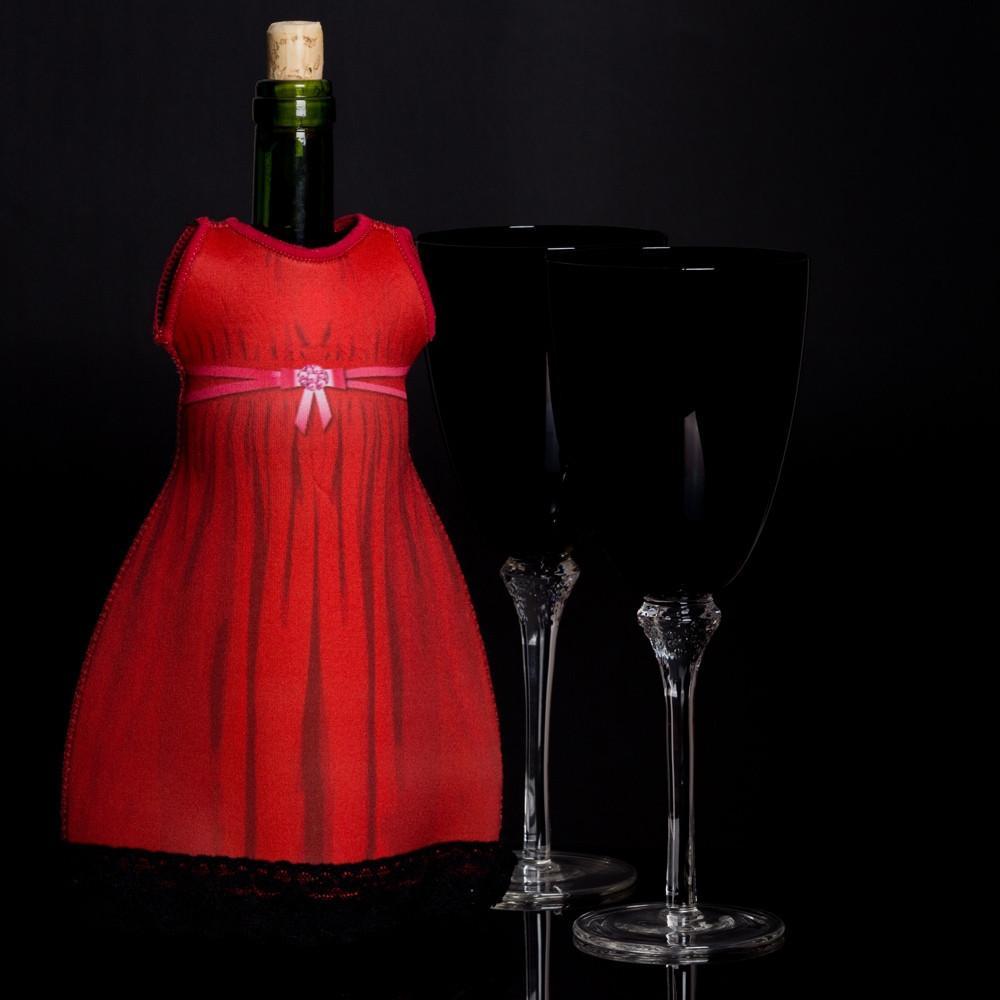 Lady diVinto Czerwony ubranko na butelkę wino nr. 2