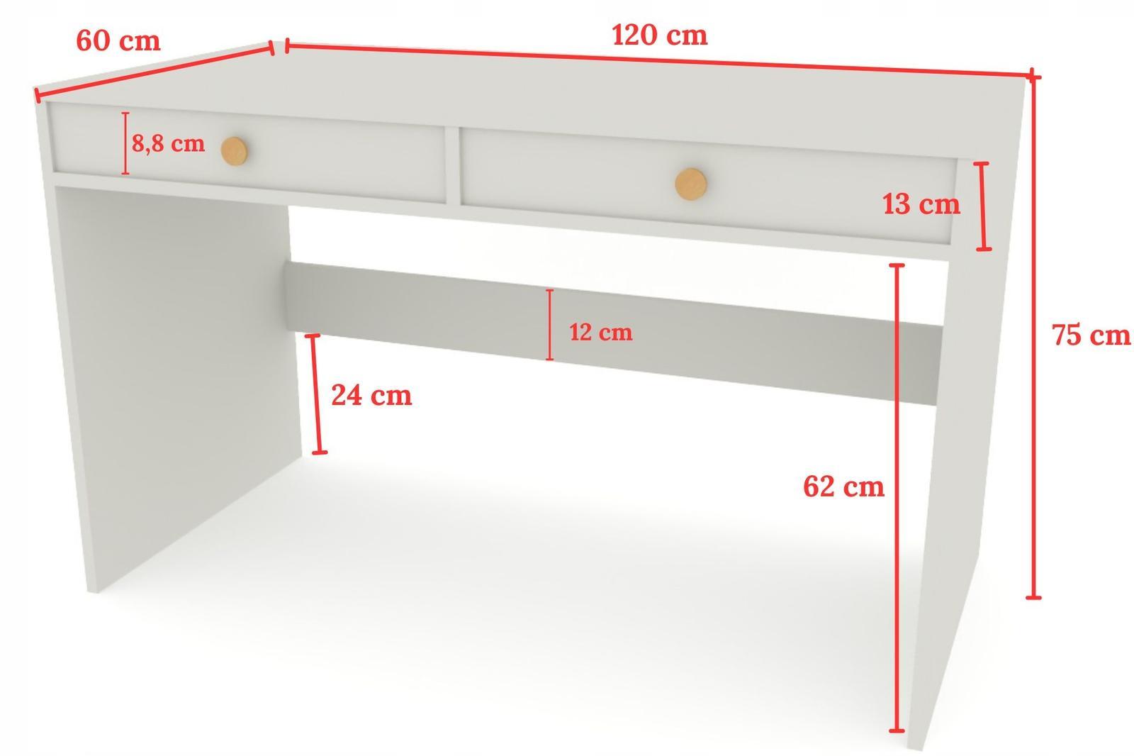 Toaletka biurko MONODIS 120x75x60 cm do sypialni biała front biały  nr. 5