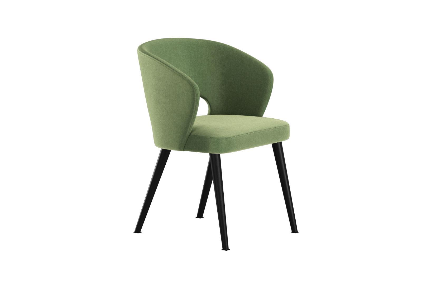 Krzesło DELUXE KR-8 50x60x85 cm welurowe do jadalni zielony nr. 3