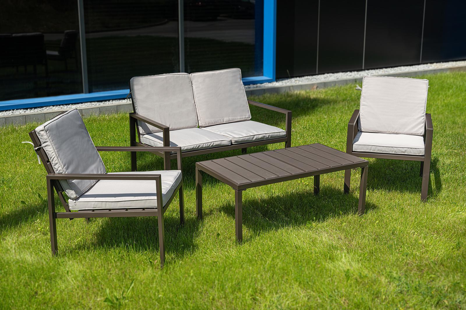 Zestaw mebli ogrodowych kanapa stół krzesła ogrodowe Heckermann® AC-WS008-1 nr. 3