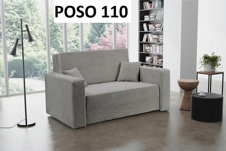 Fotel amerykanka jednoosobowa 110x100 cm z funkcją spania z pojemnikiem sztruks POSO pomarańczowy nr. 16