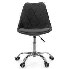 Krzesło do biurka DUBLIN biurowe krzesło obrotowe welurowe z poduszka do pokoju biura szare - Miniaturka zdjęcia nr 2
