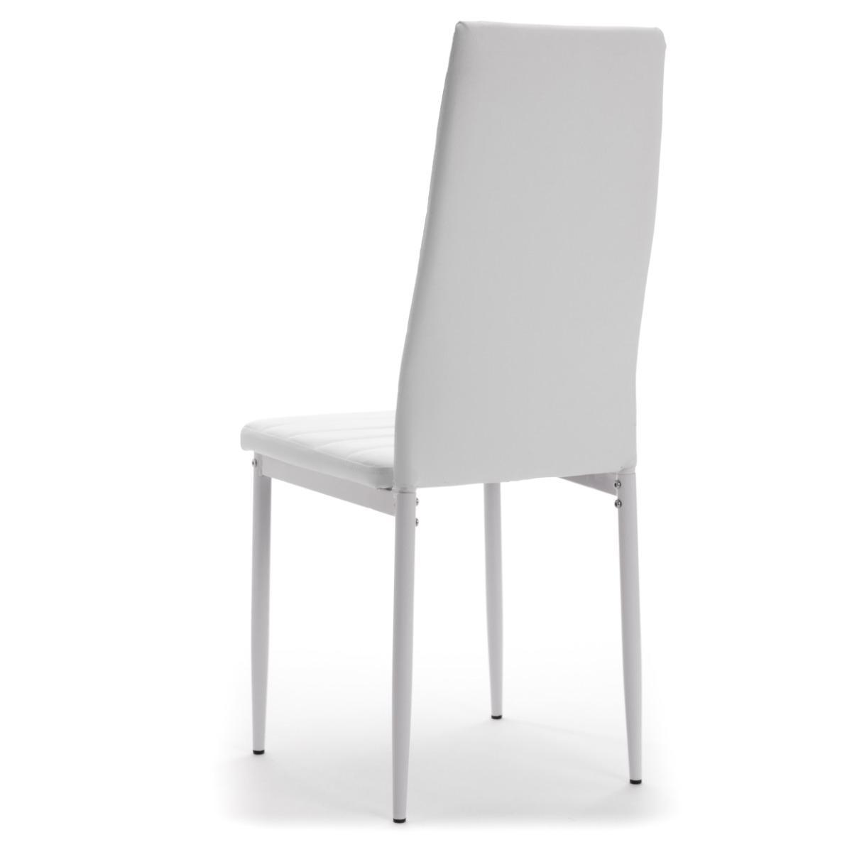 Zestaw 4 szt krzesło FADO białe tapicerowane ekoskóra do jadalni nr. 6