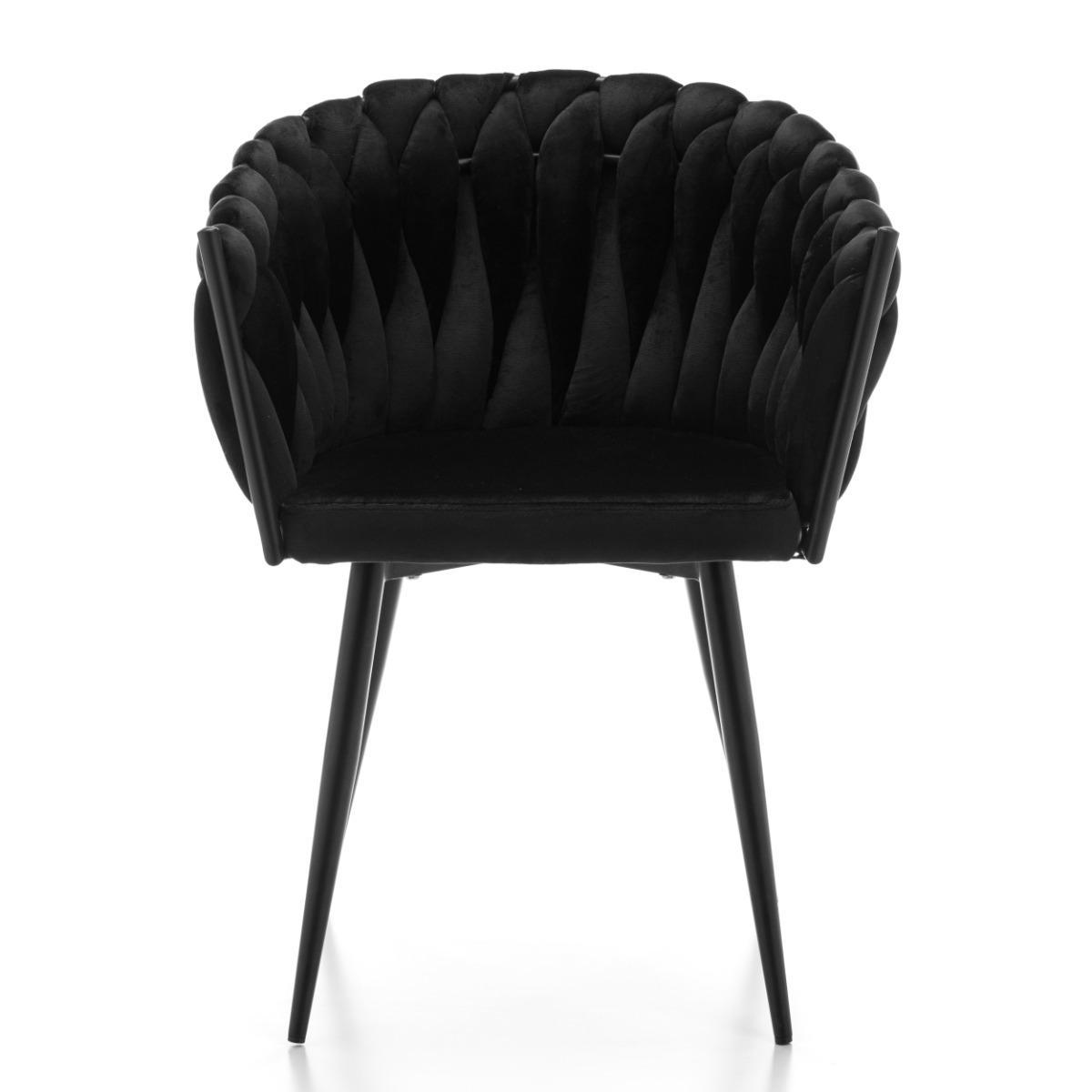 Krzesło LATINA czarne welurowe glamour do jadalni lub salonu 1 Full Screen