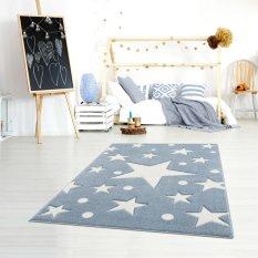 Dywan dziecięcy Estrella Blue 100x160 cm do pokoju dziecięcego niebieski w gwiazdy - Miniaturka zdjęcia nr 1