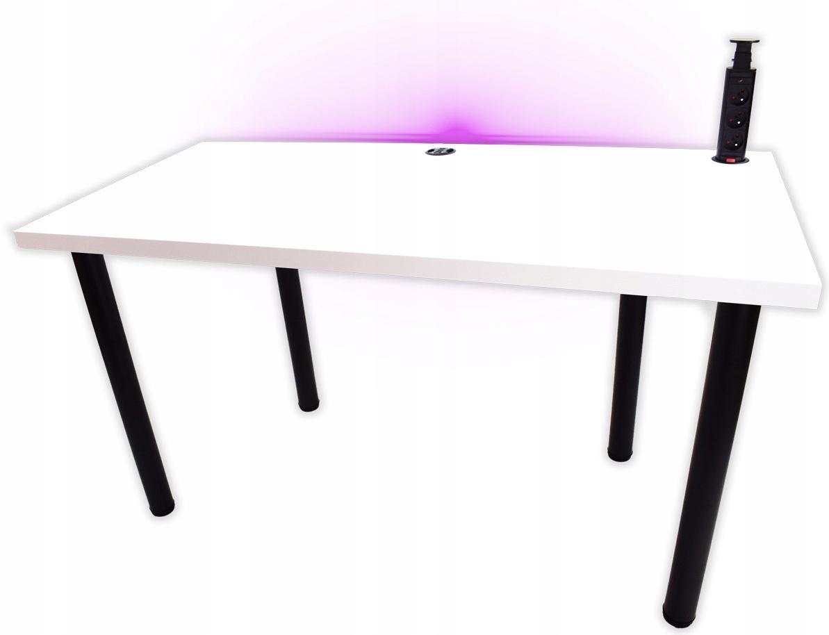 Biurko gamingowe 120x60x36 cm białe stół do pokoju gracza nr. 2