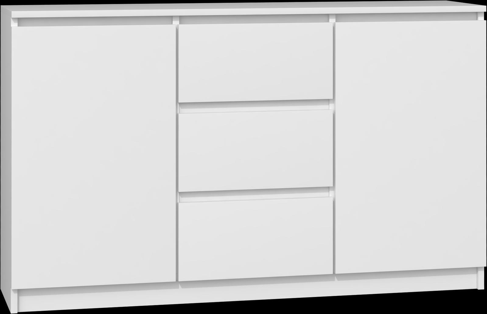 Komoda 2D3S 120x40x75 cm nowoczesna szafka z szufladami i drzwiami do pokoju sypialni biały nr. 1