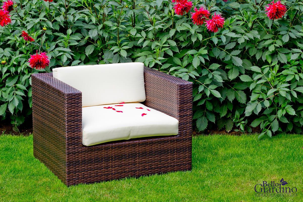 Duży fotel ogrodowy BELLO GIARDINO 94x67x82 cm z technorattanu do ogrodu na taras brązowy 94x67x82 cm nr. 2
