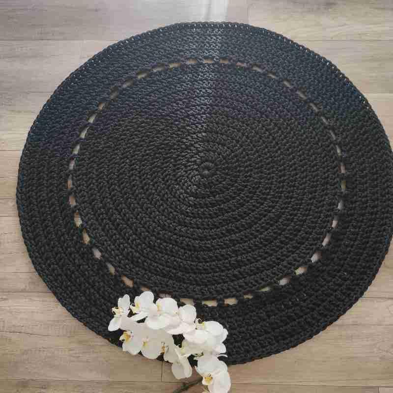 Dywan ręcznie robiony okrągły 100cm bawełna  nr. 3