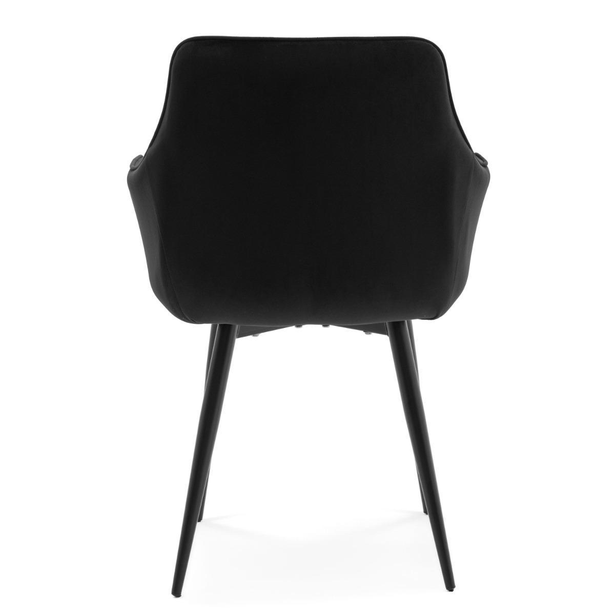 Krzesło QUATTRO w kolorze czarnym tapicerowane welurowe velvet aksamit do jadalni lub salonu  nr. 12