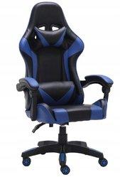 Fotel obrotowy Remus 66x115x62 cm niebieski krzesło do biura 