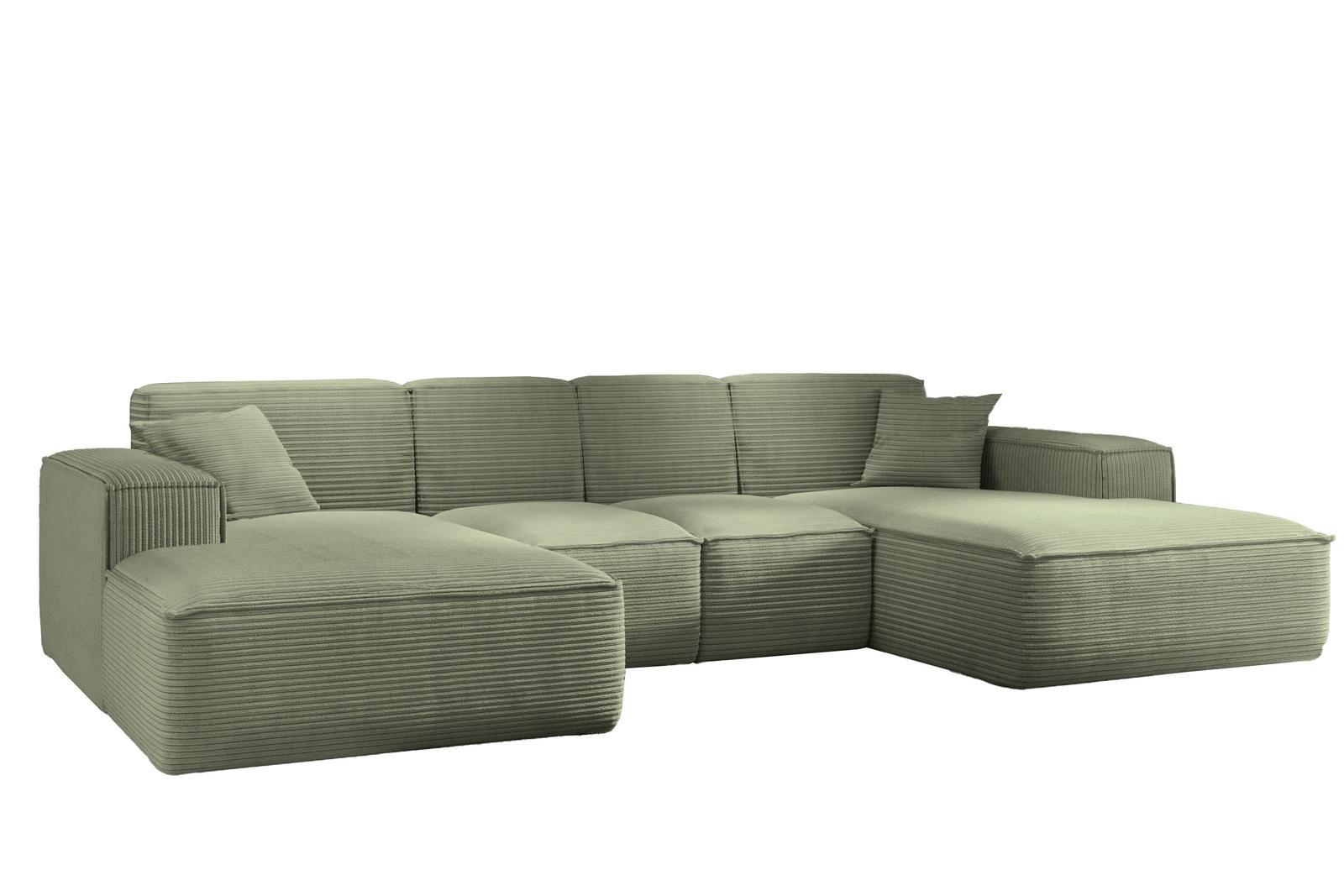 Sofa U SIENA LARGE 344x73x165 cm w kształcie U bez funkcji spania do salonu oliwkowy nr. 1