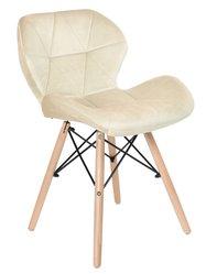Krzesło tapicerowane MURET VELVET 45x72x38 cm do jadalni aksamitny beżowy