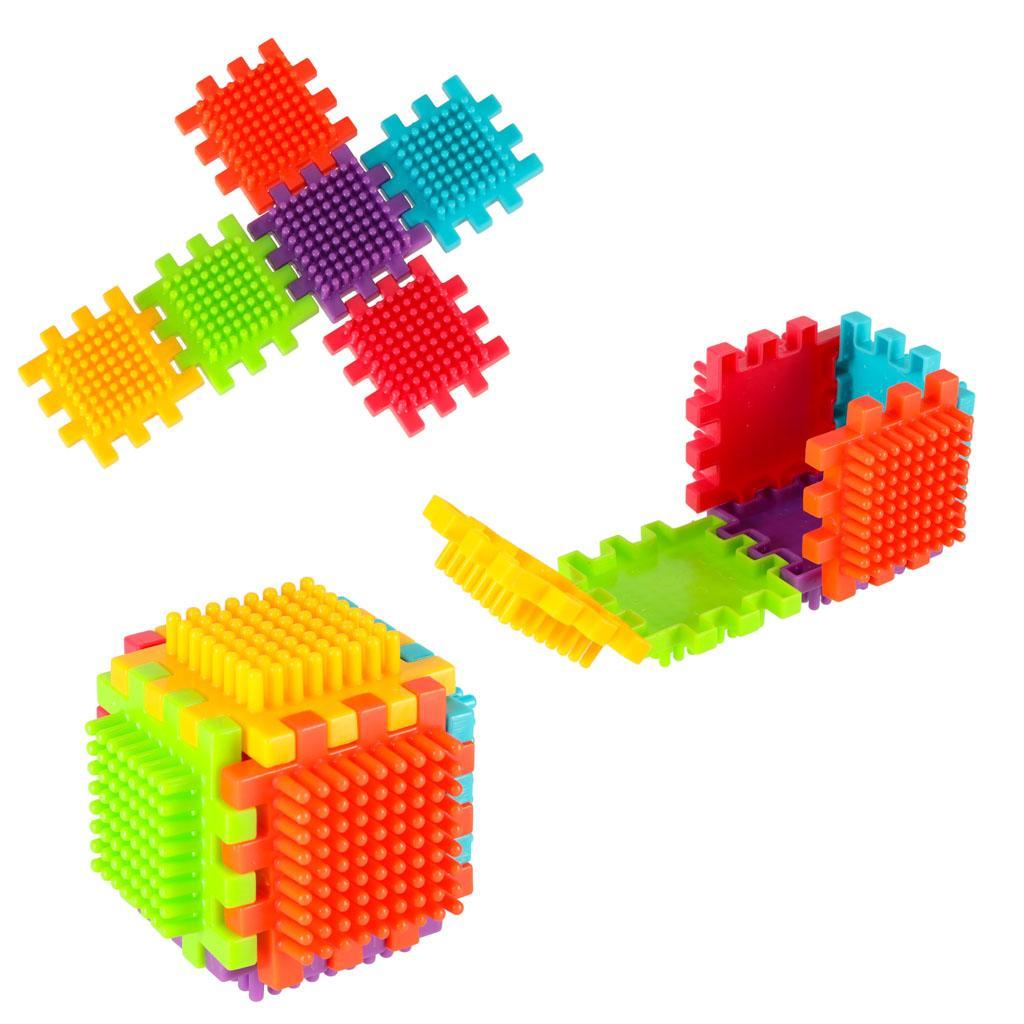 Klocki konstrukcyjne kreatywne wafle jeżyki układanka kolorowa dla dzieci 140szt 8 Full Screen