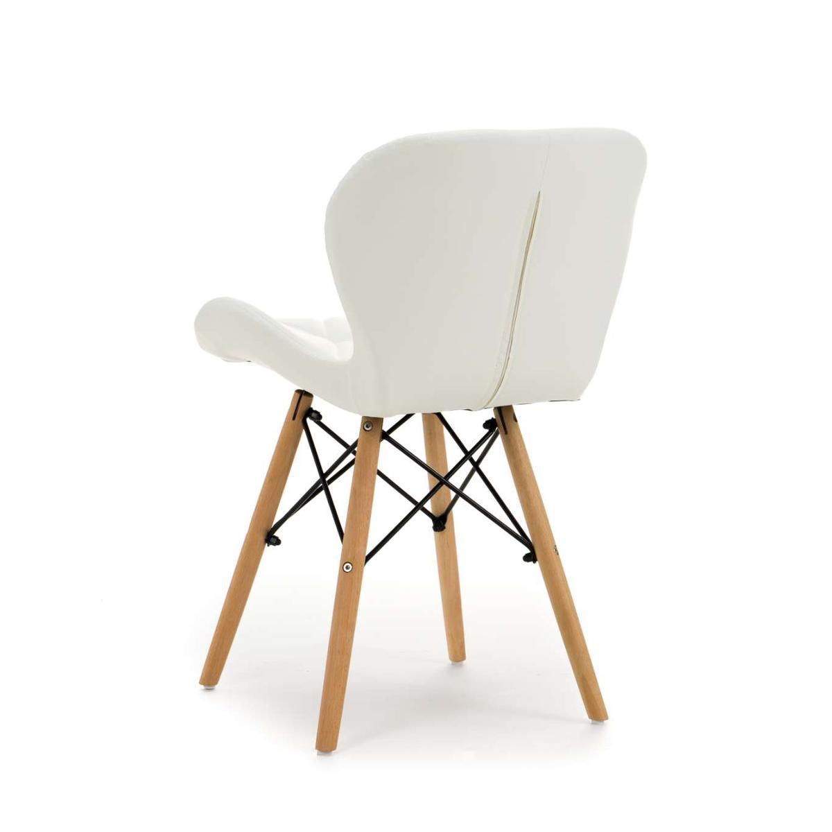Krzesło DURO białe tapicerowane ekoskórą do jadalni lub salonu nr. 5