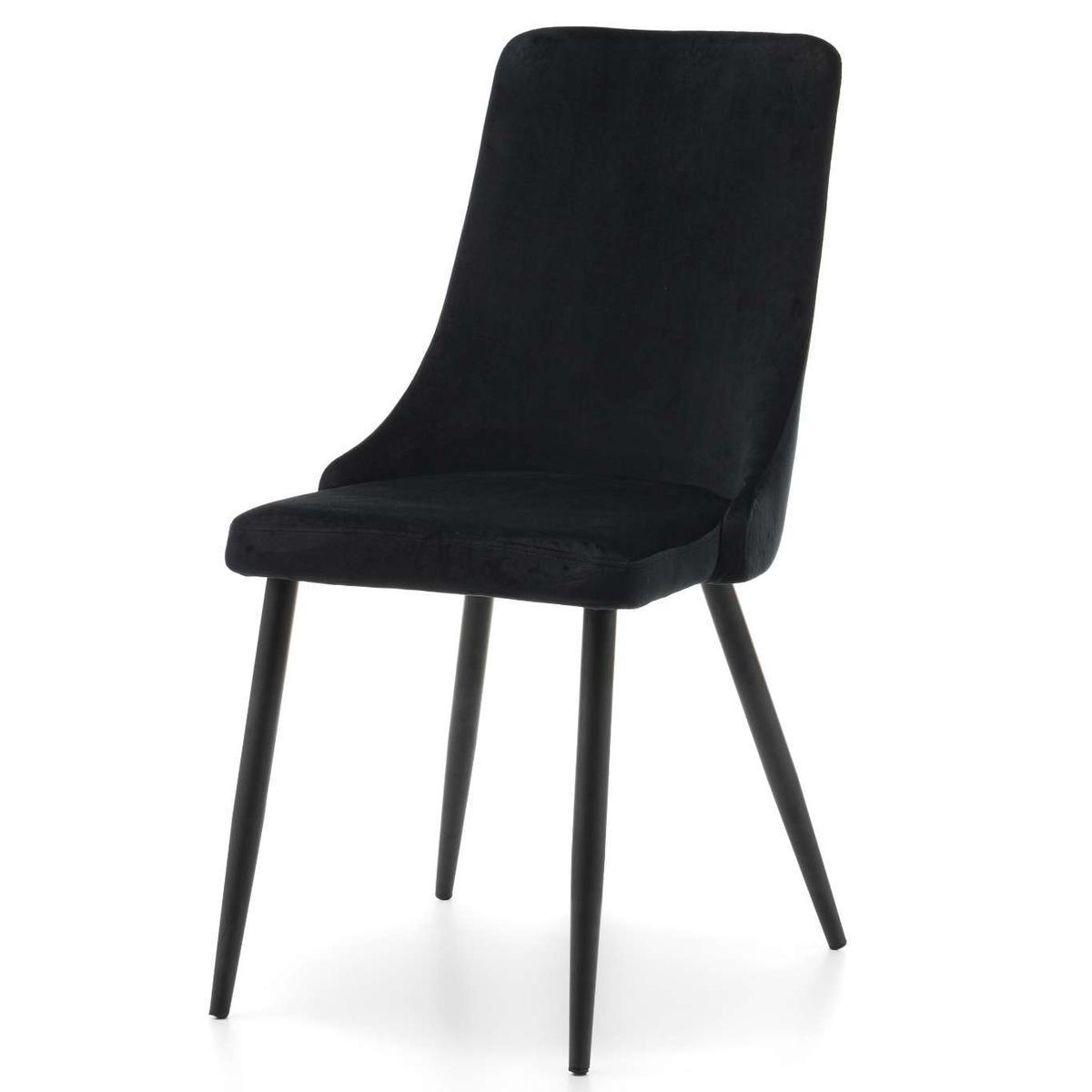 Krzesło UNO czarne tapicerowane welurem do jadalni lub salonu  nr. 4