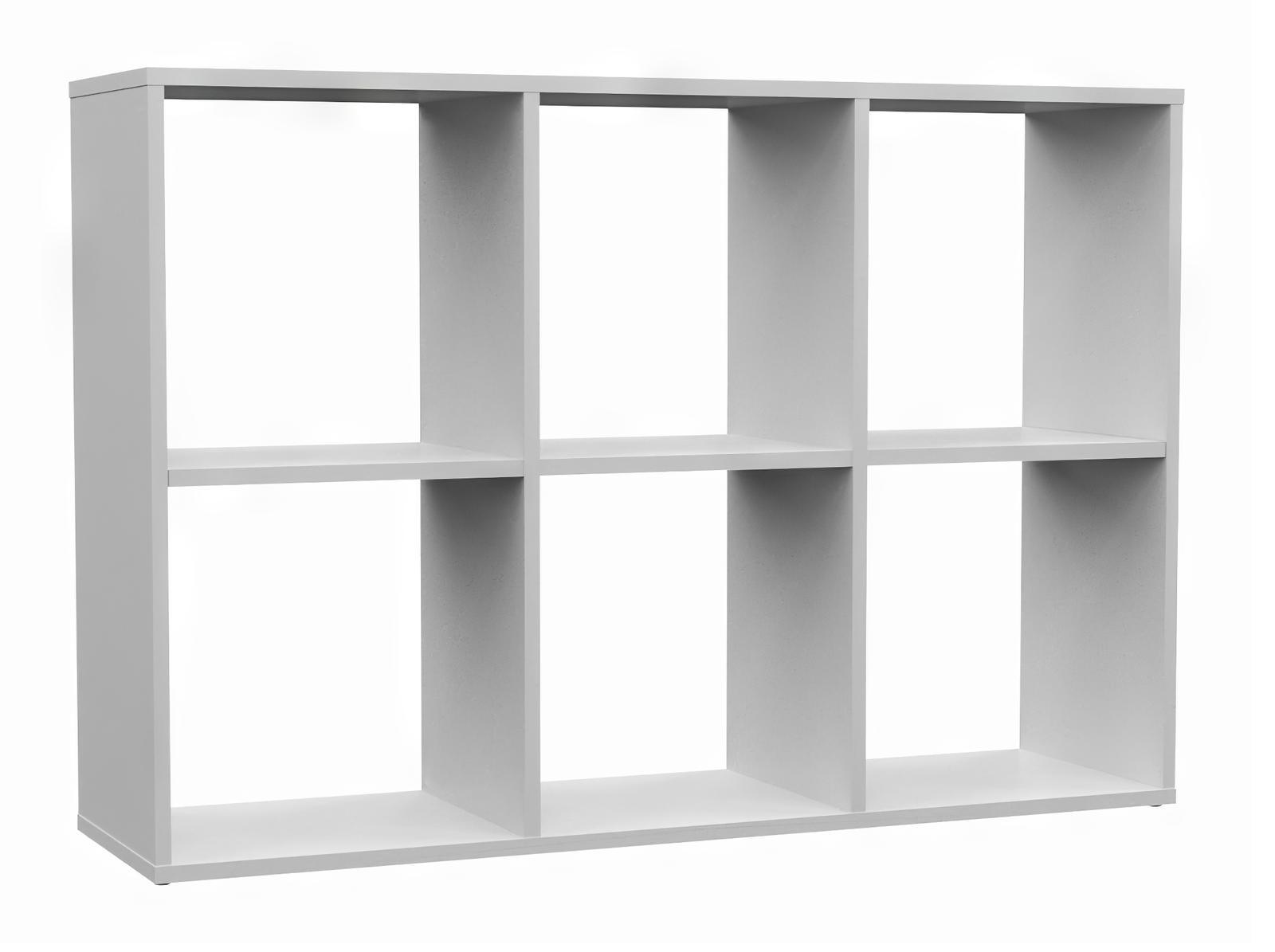 Regał komorowy MALAX 2x3 110x30x75 cm funkcjonalny na książki dokumenty do biura pokoju biały mat nr. 1