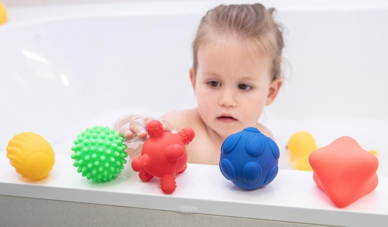 Zabawka sensoryczna kolorowe kształty 5 sztuk dla dziecka do zabawy  nr. 7