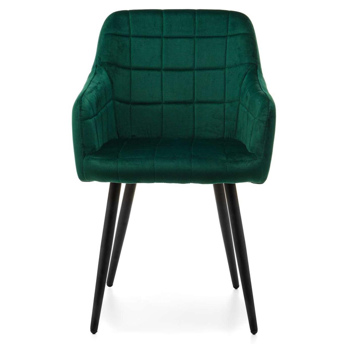 Krzesło ORTE zielone tapicerowane welurowe pikowane do jadalni lub salonu nr. 2