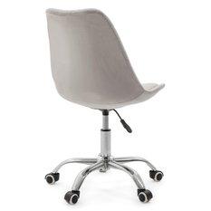 Krzesło do biurka DUBLIN biurowe krzesło obrotowe welurowe z poduszka do pokoju biura jasnoszare - Miniaturka zdjęcia nr 10