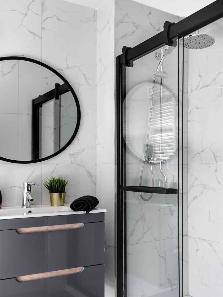 Ścianka łazienkowa prysznicowa LOFT 120cm czarne 2 Full Screen