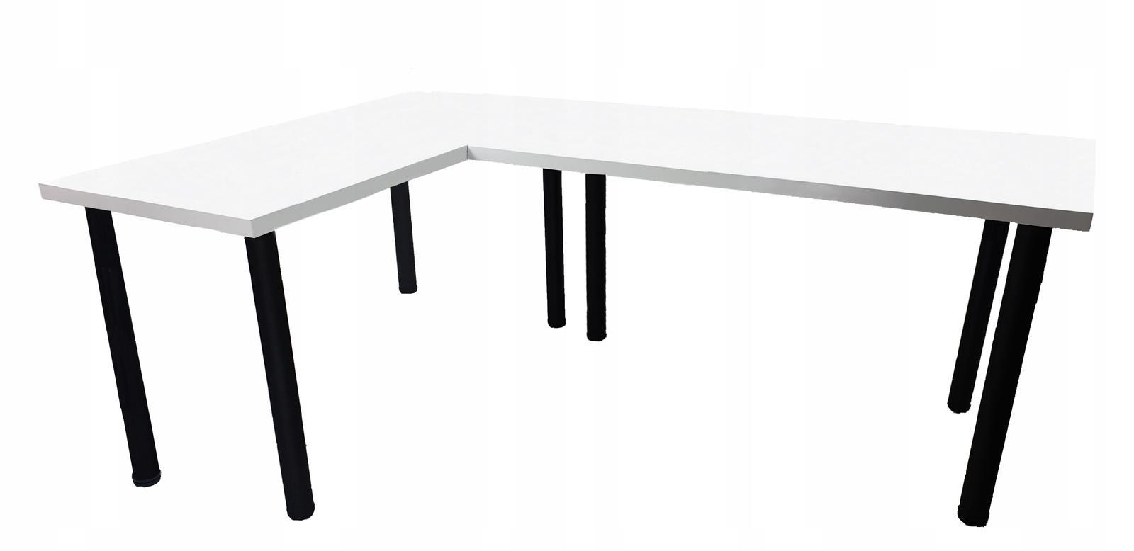Biurko gamingowe 240x160x80 cm białe narożne stół duży do pokoju gracza nr. 2