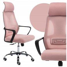 Fotel obrotowy Nigel 68x127x52 cm Różowy krzesło do biura 