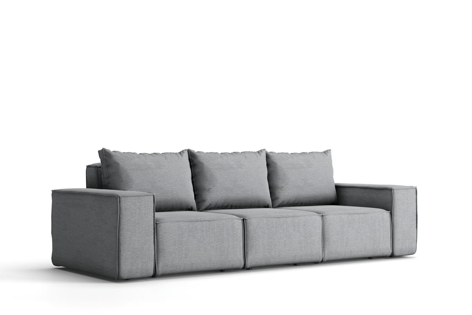Sofa ogrodowa SONNE 245x88x73 cm 3 - osobowa wodoodporna na taras do ogrodu czarna 2 Full Screen