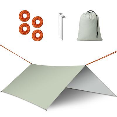 Plandeka tarp płachta biwakowa namiot na hamak osłona przeciwdeszczowa 300cm szary nr. 2
