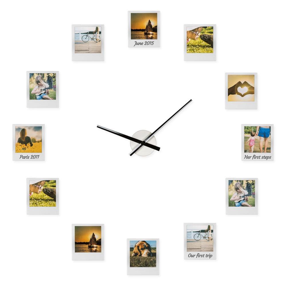 Zegar z ramkami na zdjęcia naklejany ścienny ramki 0 Full Screen