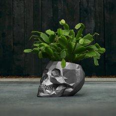 Doniczka betonowa Skull Low-Poly 7,6 cm | Stal - Miniaturka zdjęcia nr 9
