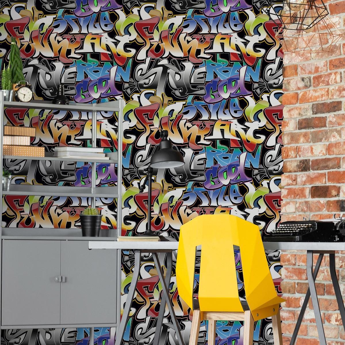 Tapeta kolorowe NAPISY graffiti pokój młodzieżowy nr. 2
