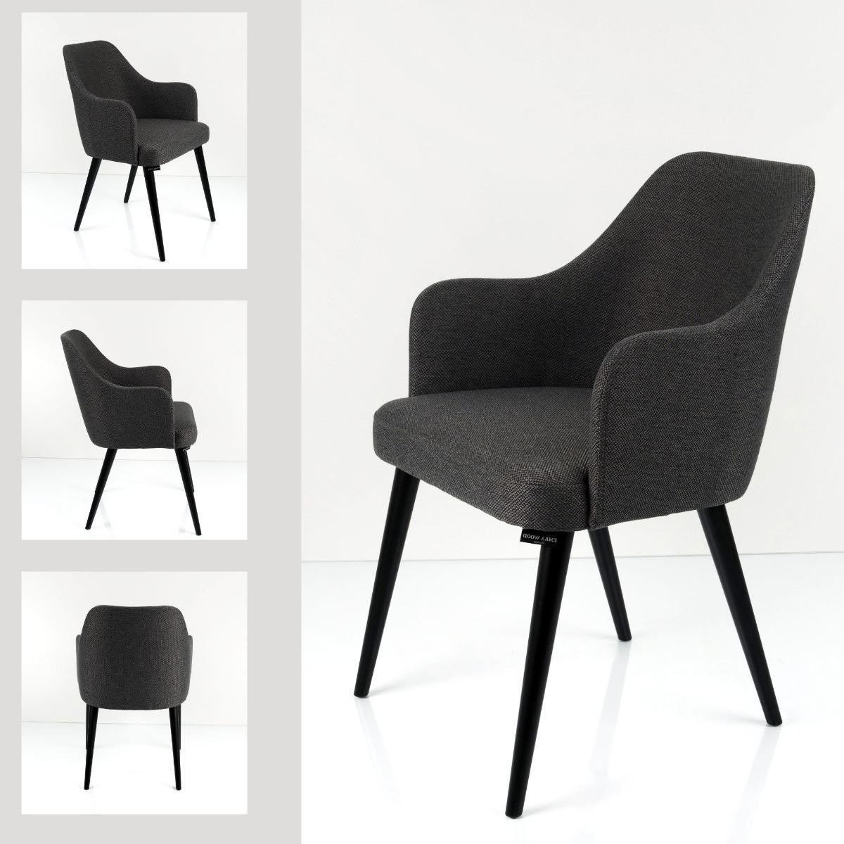 Krzesło tapicerowane KR-9 53x83x49 cm DELUXE Spello 14 do jadalni ciemnoszary nr. 1
