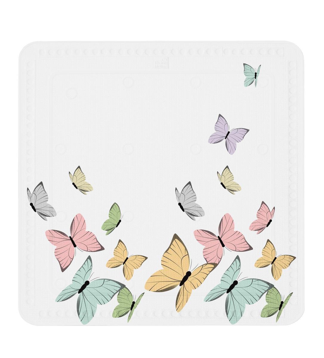Mata bezpieczeństwa pod prysznic Butterflies 55x55 cm Kleine Wolke biały motyle  nr. 1