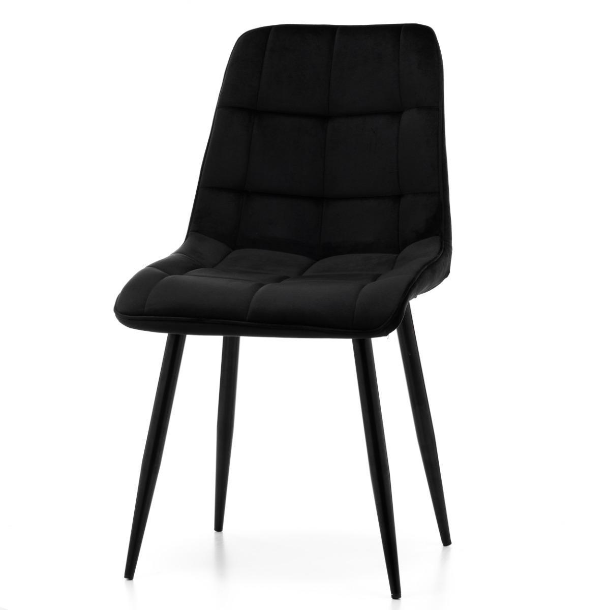 Krzesło CHIC czarne tapicerowane welurowe aksamit do jadalni lub salonu  nr. 3