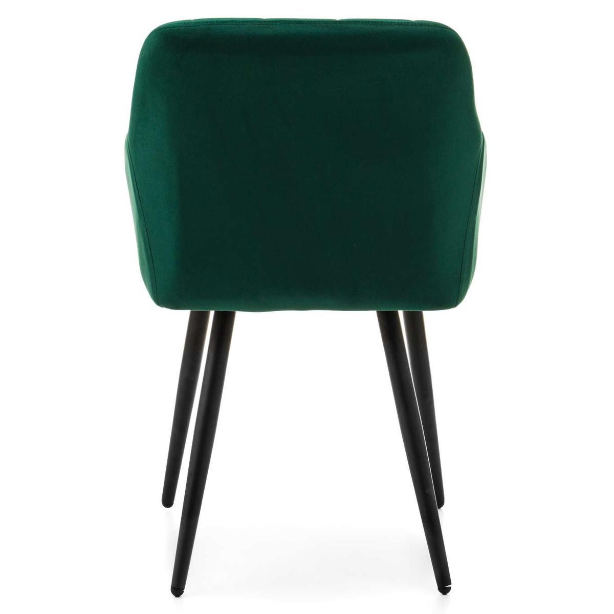 Krzesło ORTE zielone tapicerowane welurowe pikowane do jadalni lub salonu nr. 8