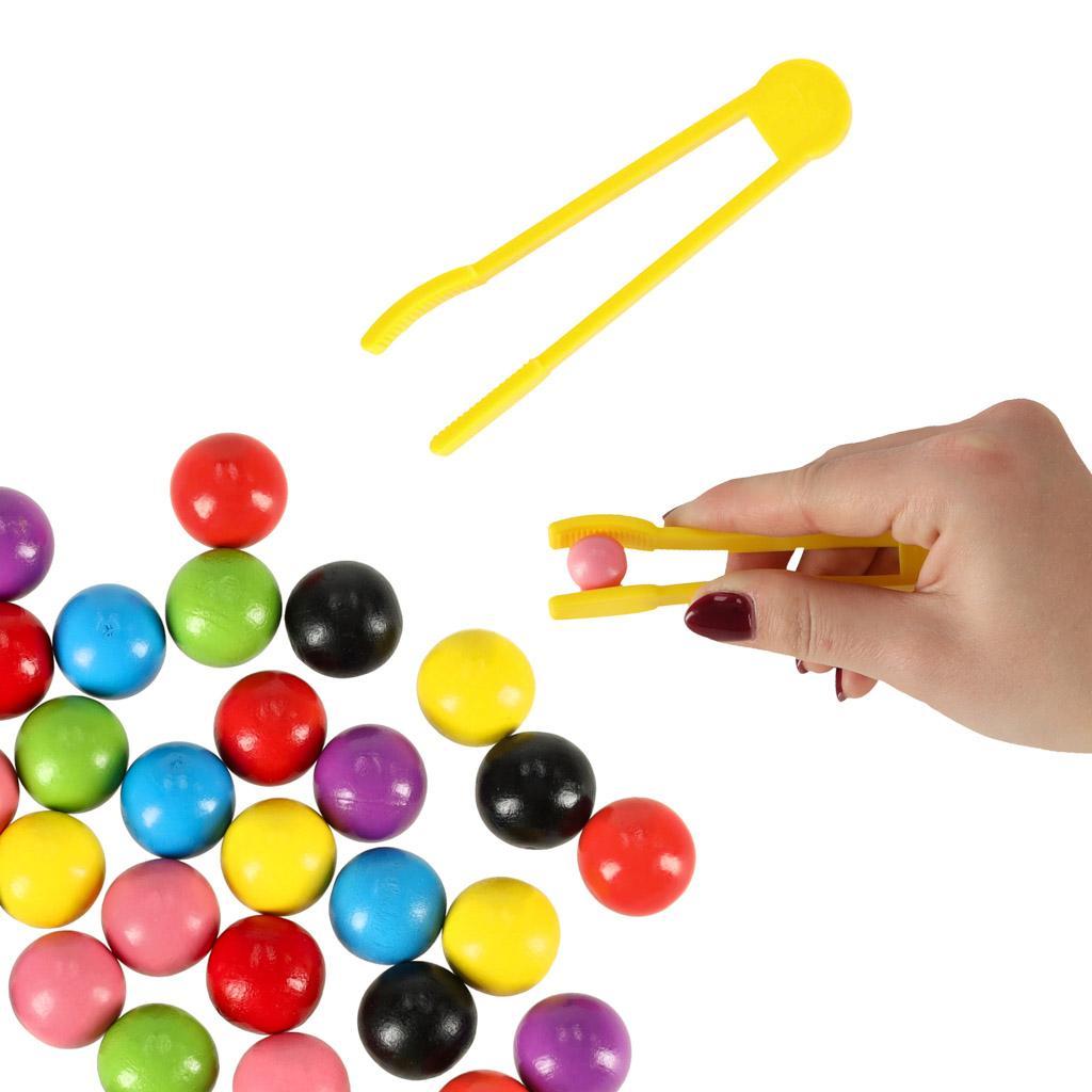 Układanka edukacyjna Montessori kolorowe kulki nauka liczenia zestaw dla dzieci 66 el. 16,5x5,5x12cm nr. 3