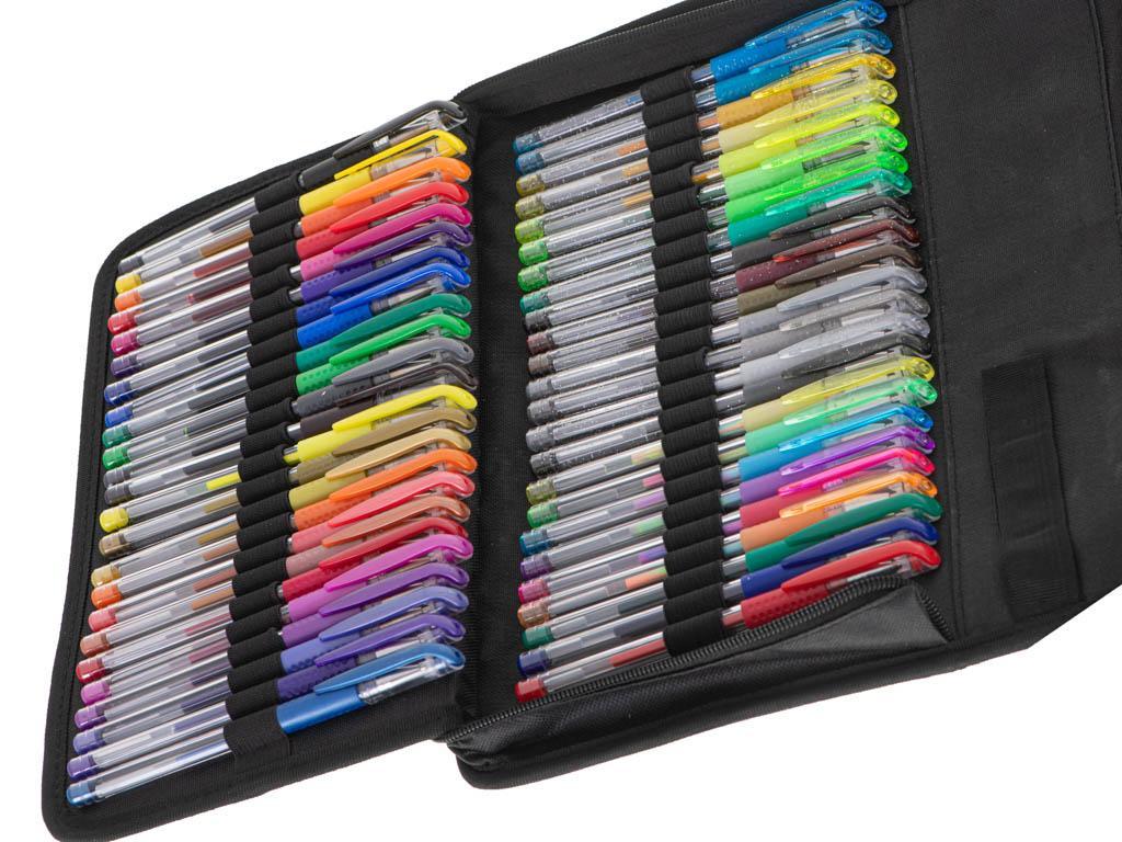 Długopisy żelowe kolorowe w etui 120szt + 120 wkładów kolorowanka do biura dla dzieci 35x18x8 cm nr. 9