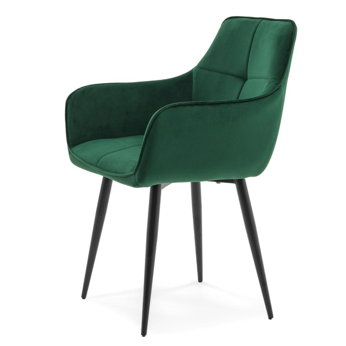 Krzesło QUATTRO w kolorze zielonym tapicerowane welurowe velvet aksamit do jadalni lub salonu  5 Full Screen