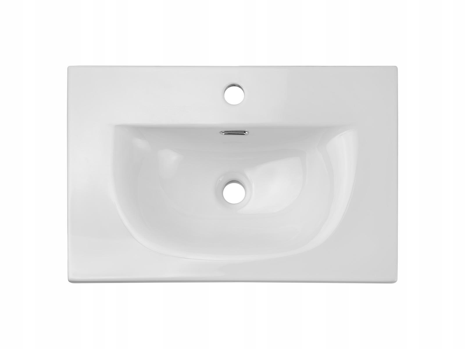 Szafka łazienkowa z umywalką 60x39x57 cm biała wisząca ryflowane fronty NOVA WHITE do łazienki  nr. 5