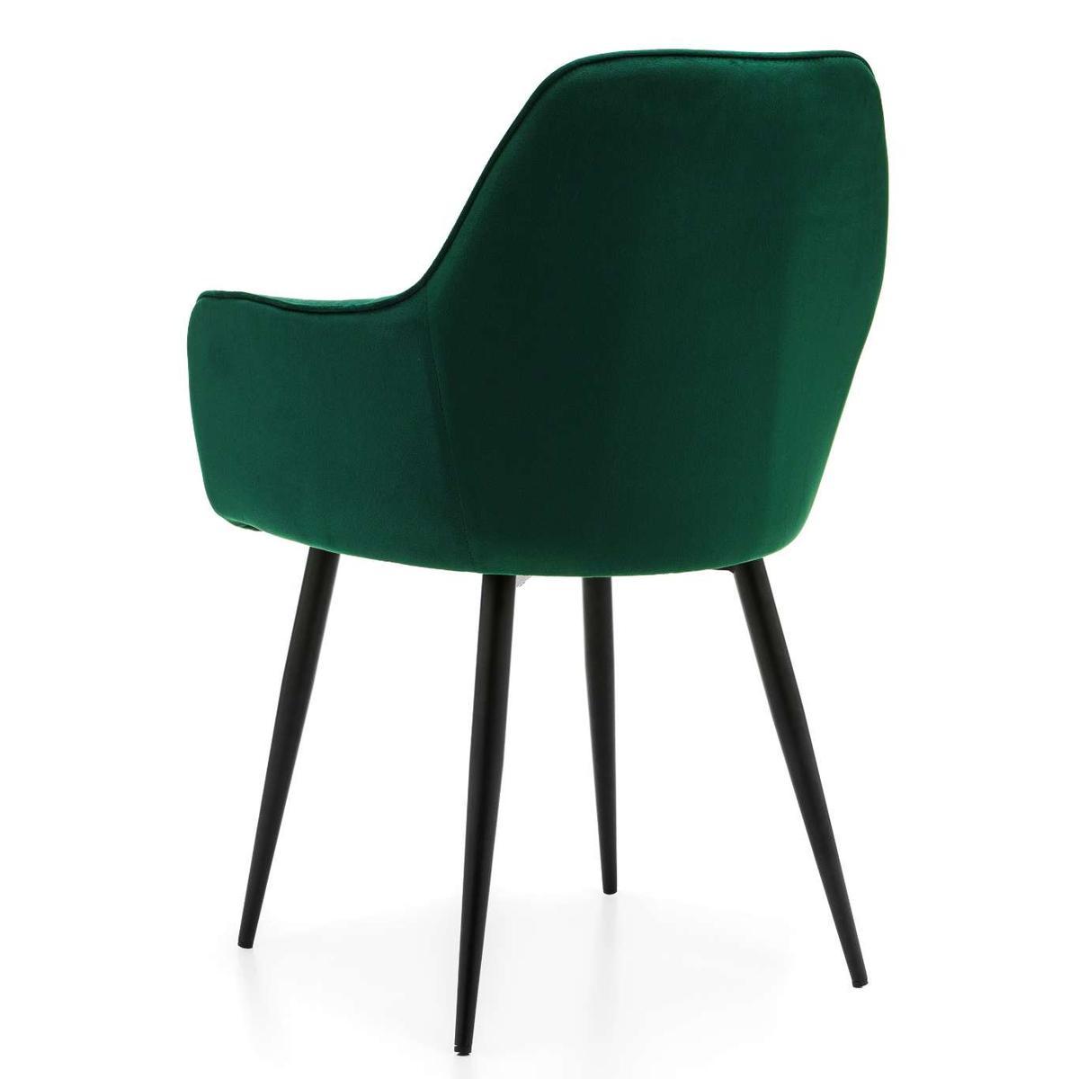 Krzesło EMILIA zielone welurowe pikowane tapicerowane z poduszką do jadalni lub salonu 6 Full Screen