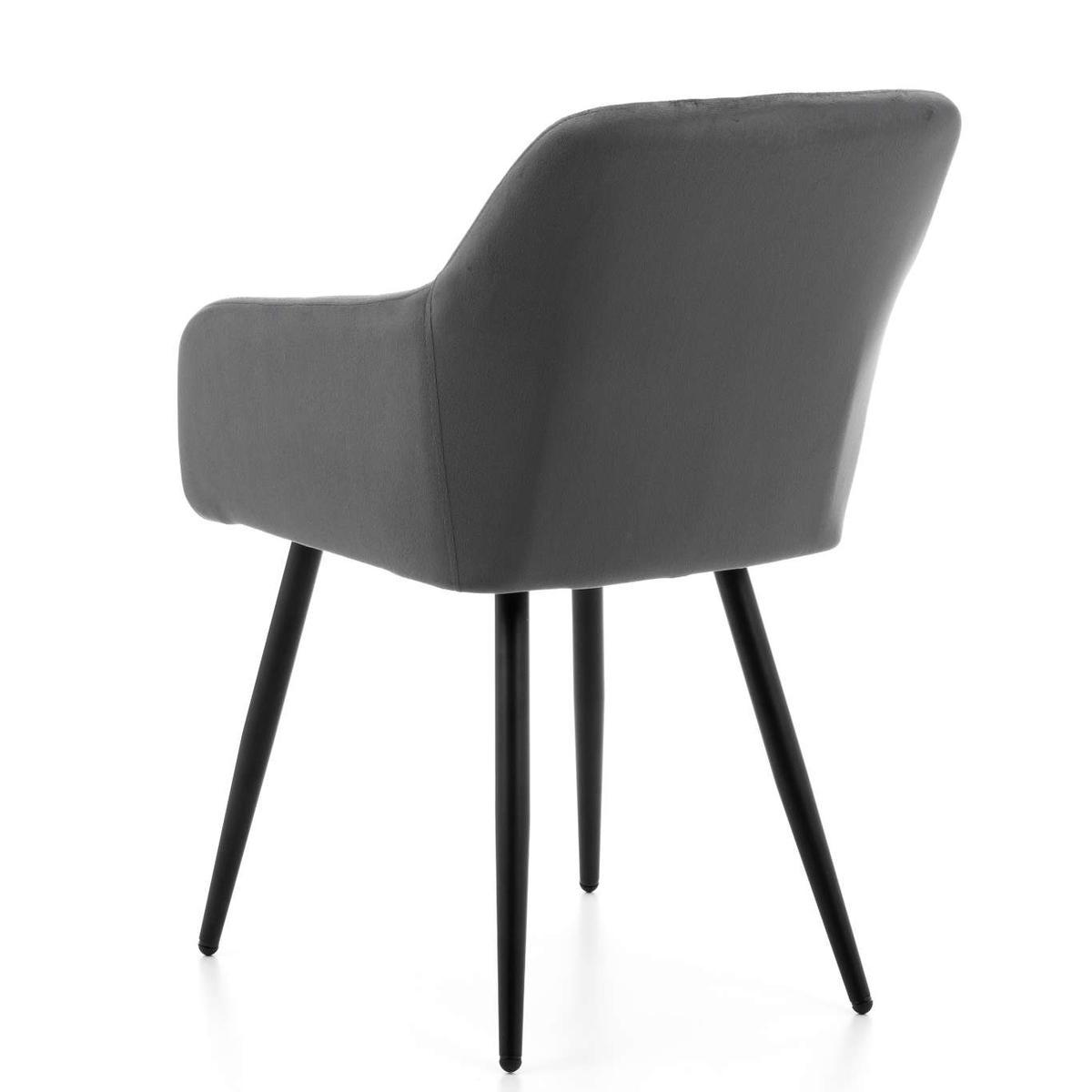 Krzesło ORTE szare tapicerowane welurem pikowane do jadalni lub salonu  nr. 7