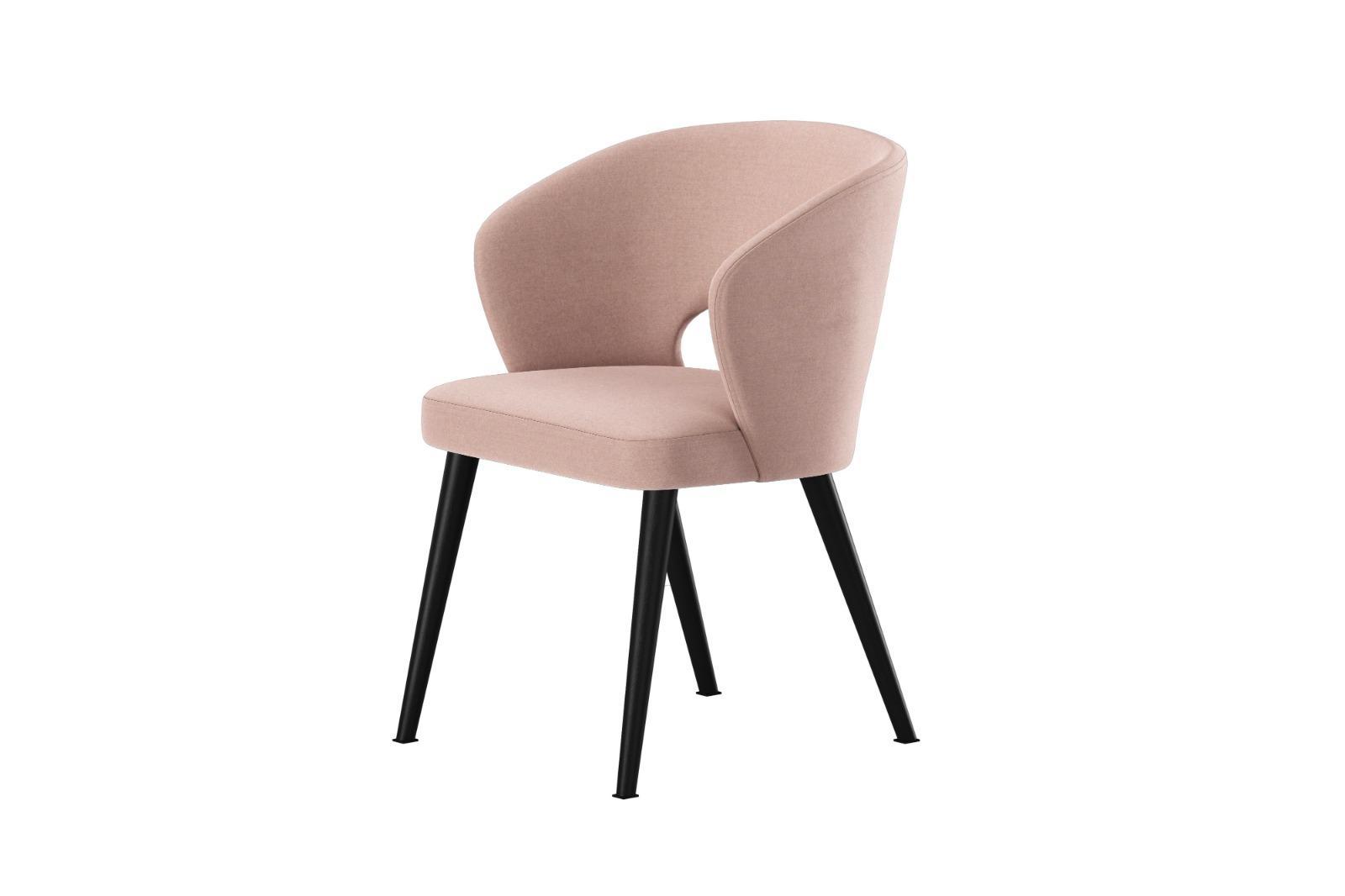 Krzesło DELUXE KR-8 50x60x85 cm welurowe do jadalni jasny róż nr. 2